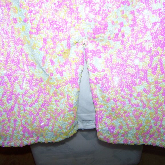 Unbranded White Sequin Skirt Sz M/L - Picture 6 of 7